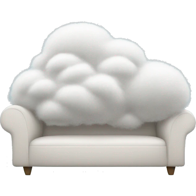A fluffy cloud shaped like a couch with a tiny person snoozing on it, complete with little "zzz" symbols floating above. emoji