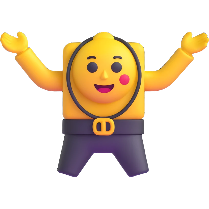 a belt whipping, 3D emoji style emoji