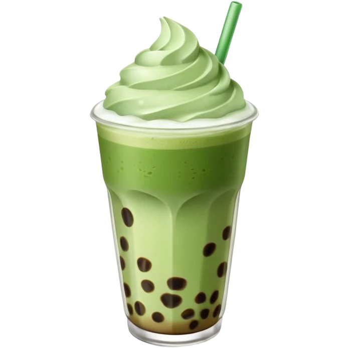 matcha latte with boba and ice without sticks and add a lil coffee  emoji
