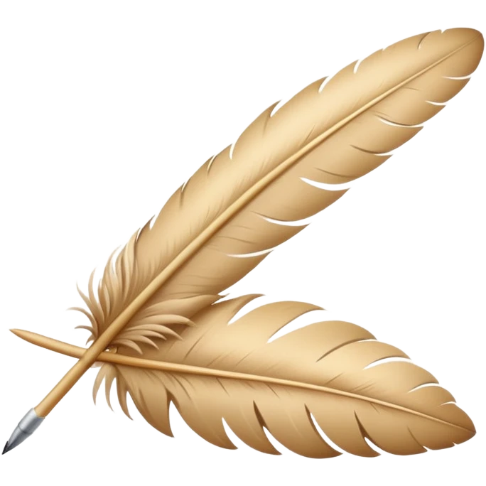 The hand writes with a beige feather emoji