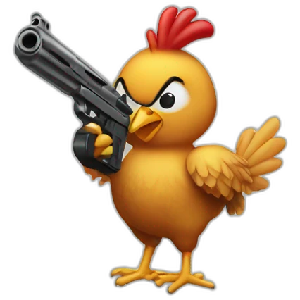 chicken with gun emoji
