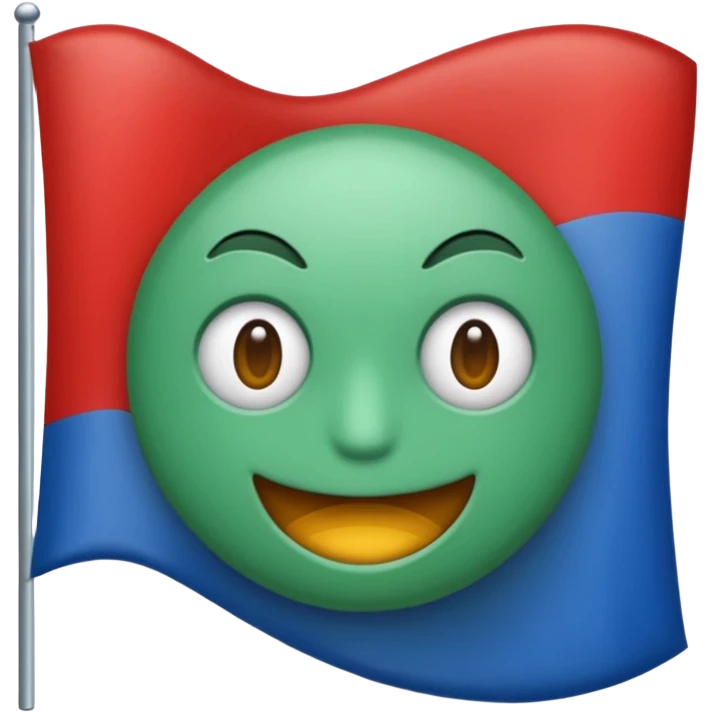 Зеленый сверху до середины синий снизу д  сиридины флаг с красным колесом в середине  emoji