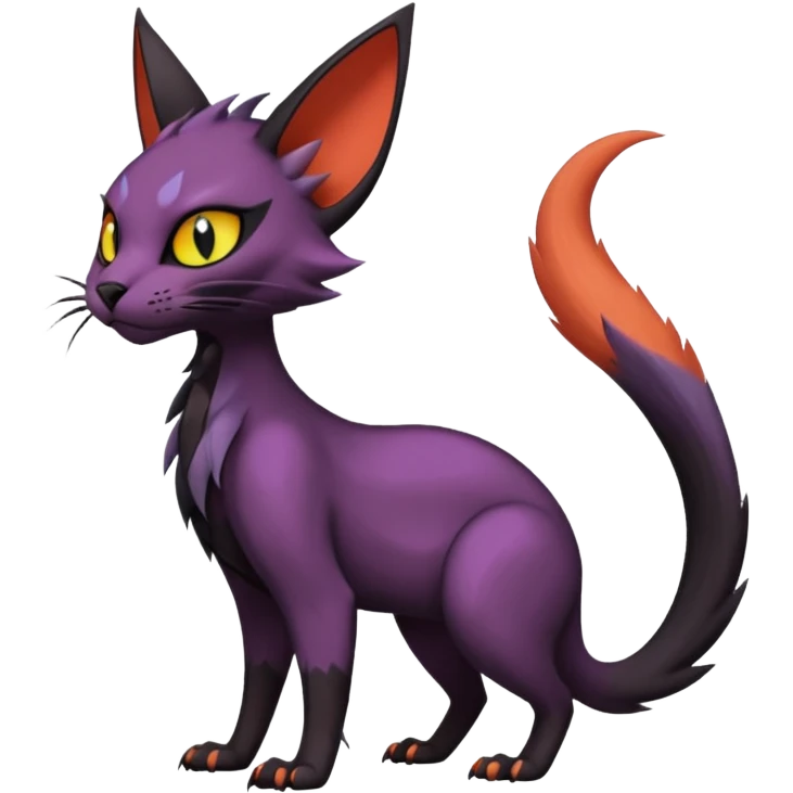 Black edgy Noivern-Noibat-Purloin-Torracat-Lykoi-Caracal-cat-Fakemon-fusion-hybrid-creature with scale markings emoji