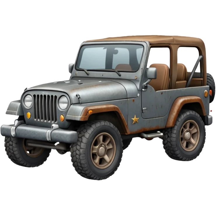 Old Jeep wrangler grey emoji