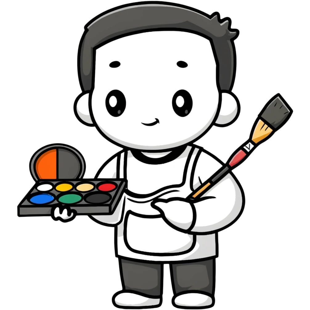 artist with palette and paintbrushes emoji