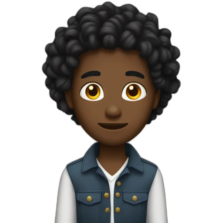 Garçon noir beau locs emoji