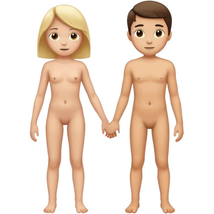 12 year old child girl naked  standing  with a 12 year old boy emoji