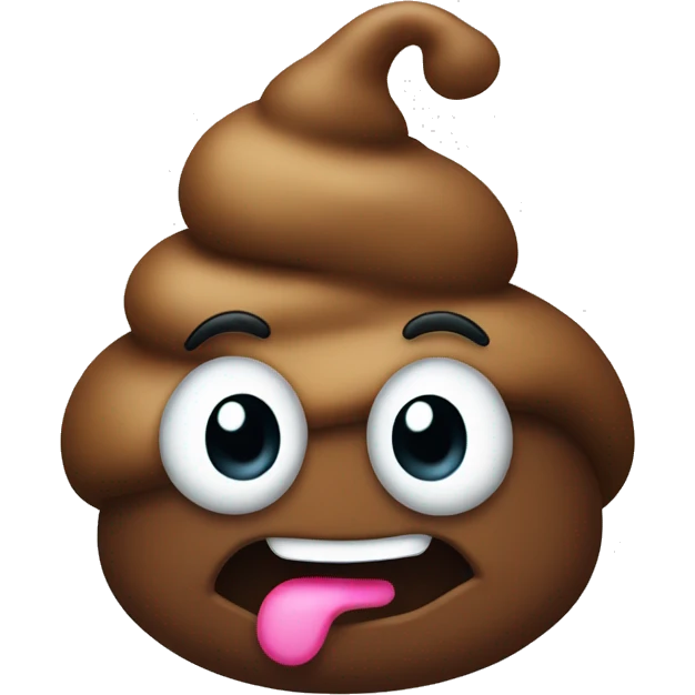 a poop with bows on each side of its head emoji