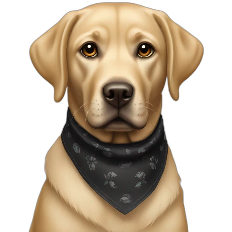 Labrador noir avec bandana emoji