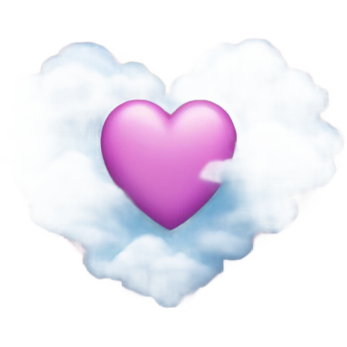 Heart on clouds emoji