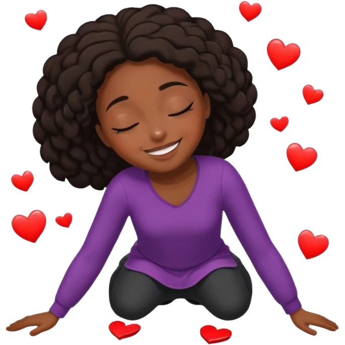 Black girl Falling to the floor in love emoji
