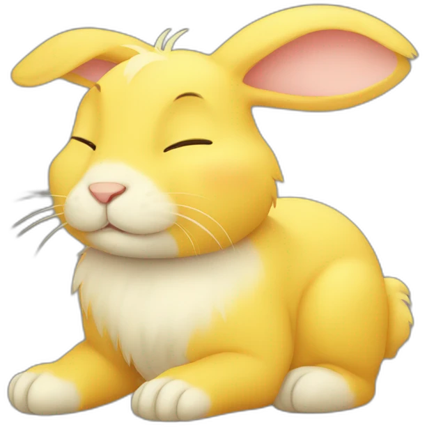 Sleepy yellow rabbit emoji