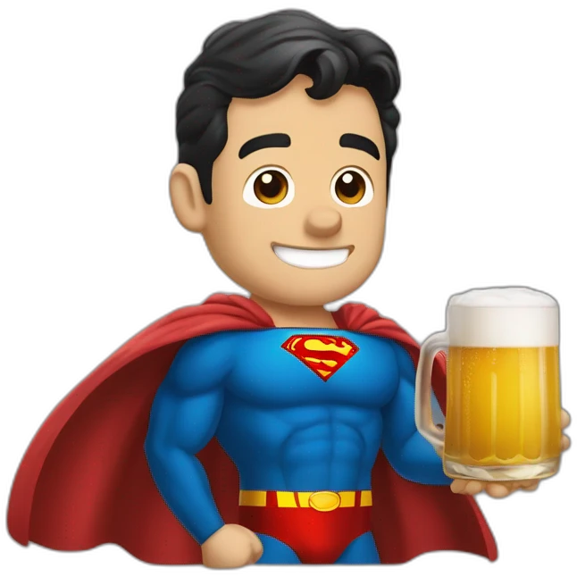 Superman qui boit une bière emoji