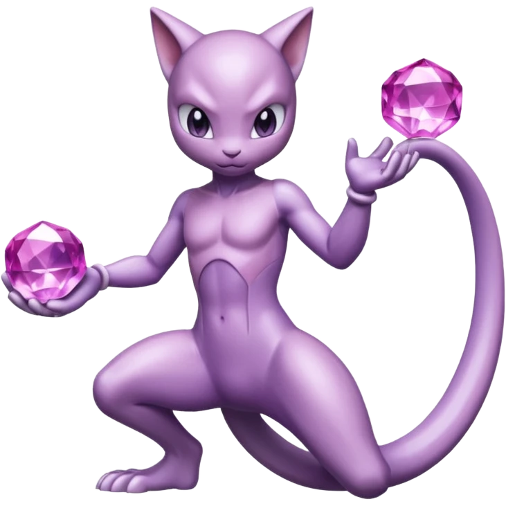 Pokemon legendary purple and pink crystal mewtwo emoji
