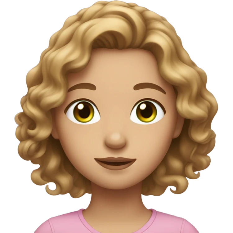 girl with light brown wavy hair and green eyes emoji