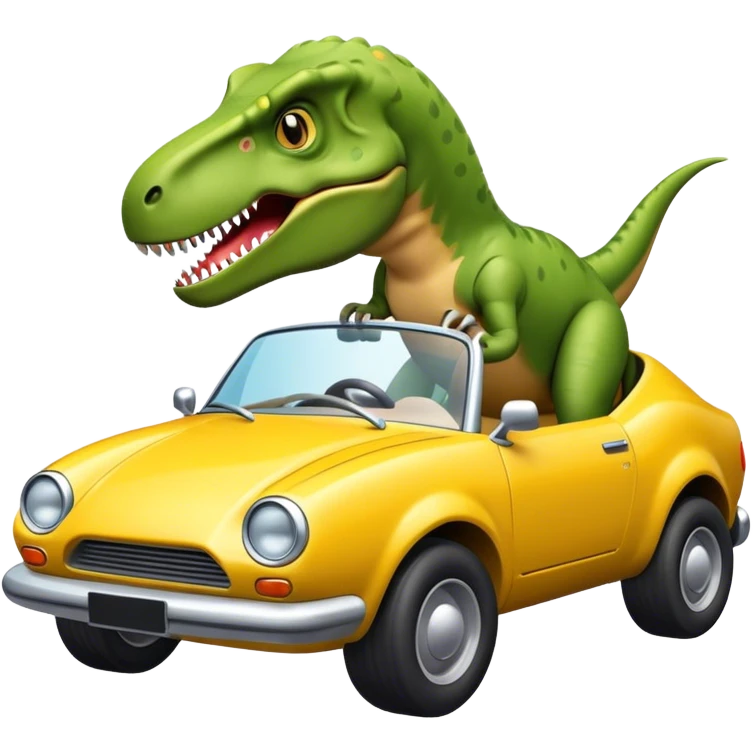 T. rex driving a car  emoji