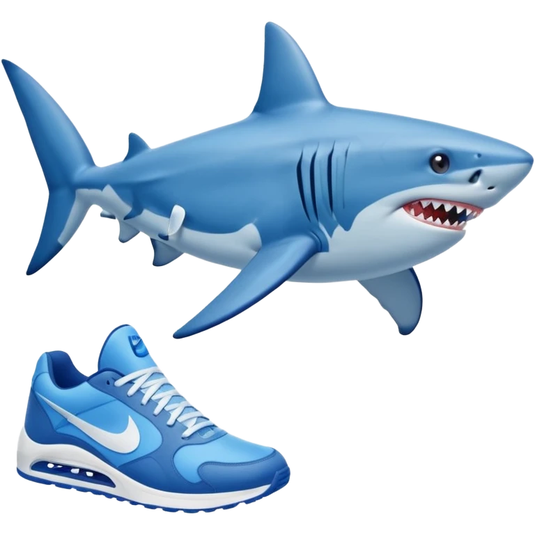 Tralalero Tralala, a shark with 4 legs and blue nike sneakers on each foot emoji