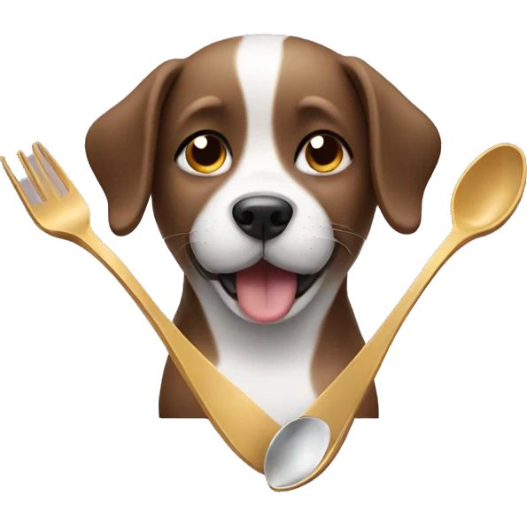 Dog with a spoon emoji