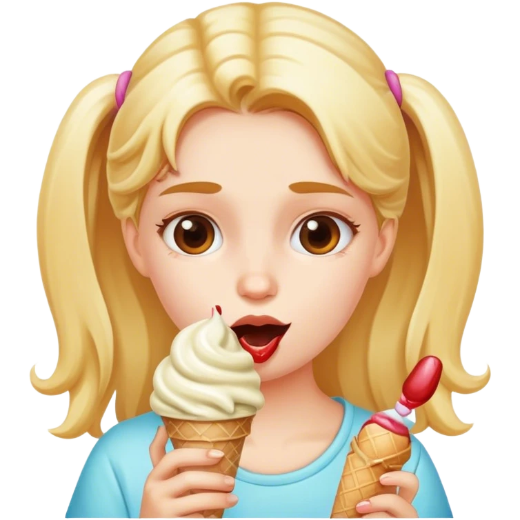 girl eat ice cream  emoji