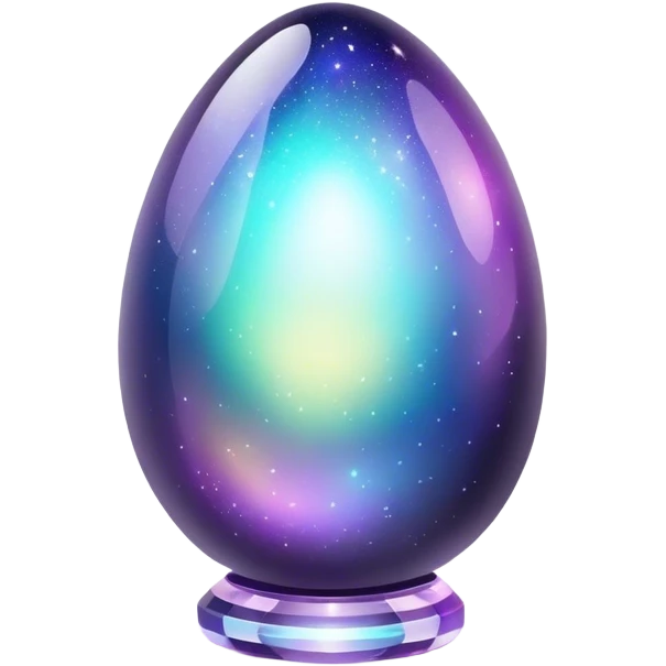 Dark Nebula Sparkly glossy glittery Pastel iridescent transparent bio-luminescent glass crystal egg emoji
