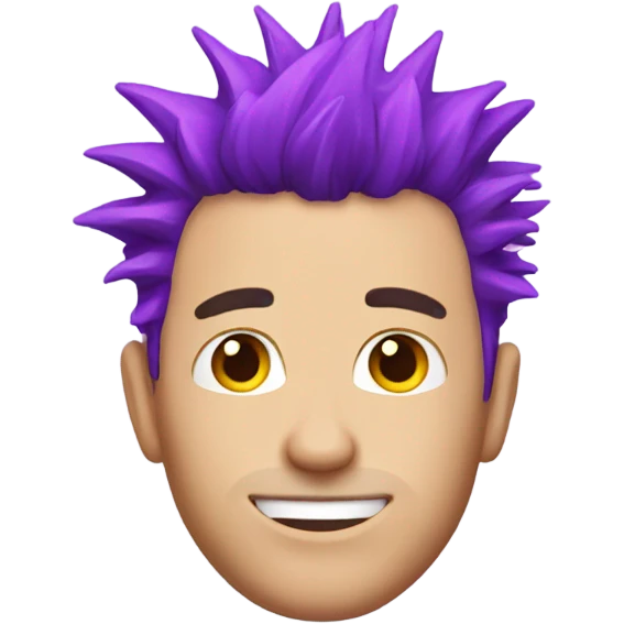 white guy with purple spiky hair emoji