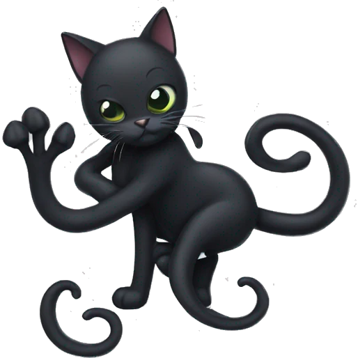 a black cat with tentacles emoji