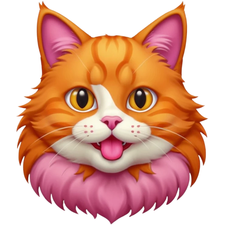 um gato laranja curioso mostrando a lingua emoji