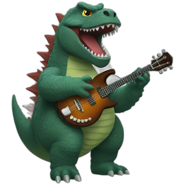 godzilla playing mandolin emoji