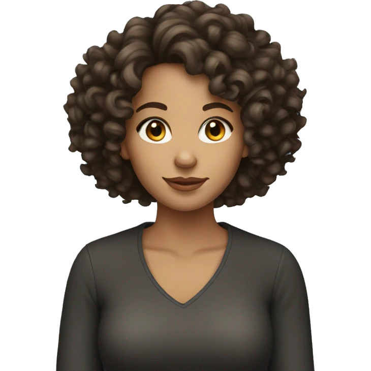brunette girl with curls emoji