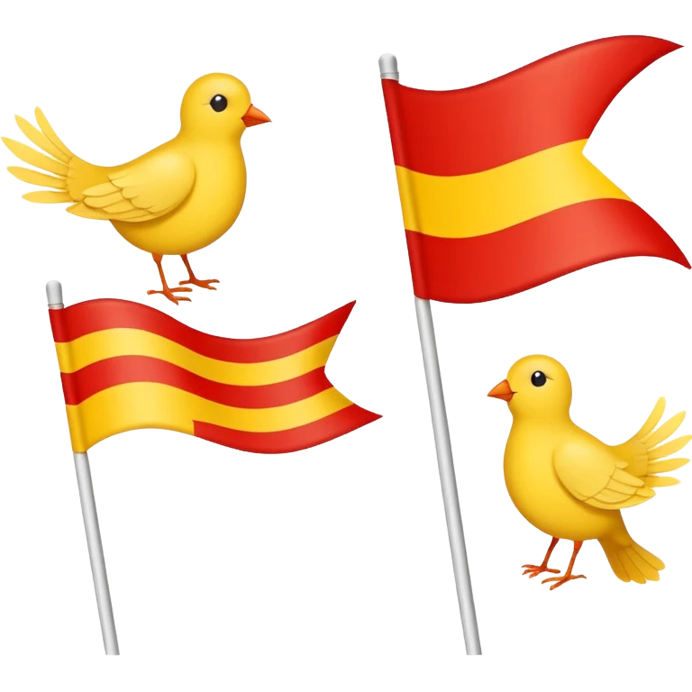 drapeau de Lorraine (fond jaune, une bande diagonale rouge dans laquelle se trouvent 3 silhouettes blanche d'oiseaux) emoji