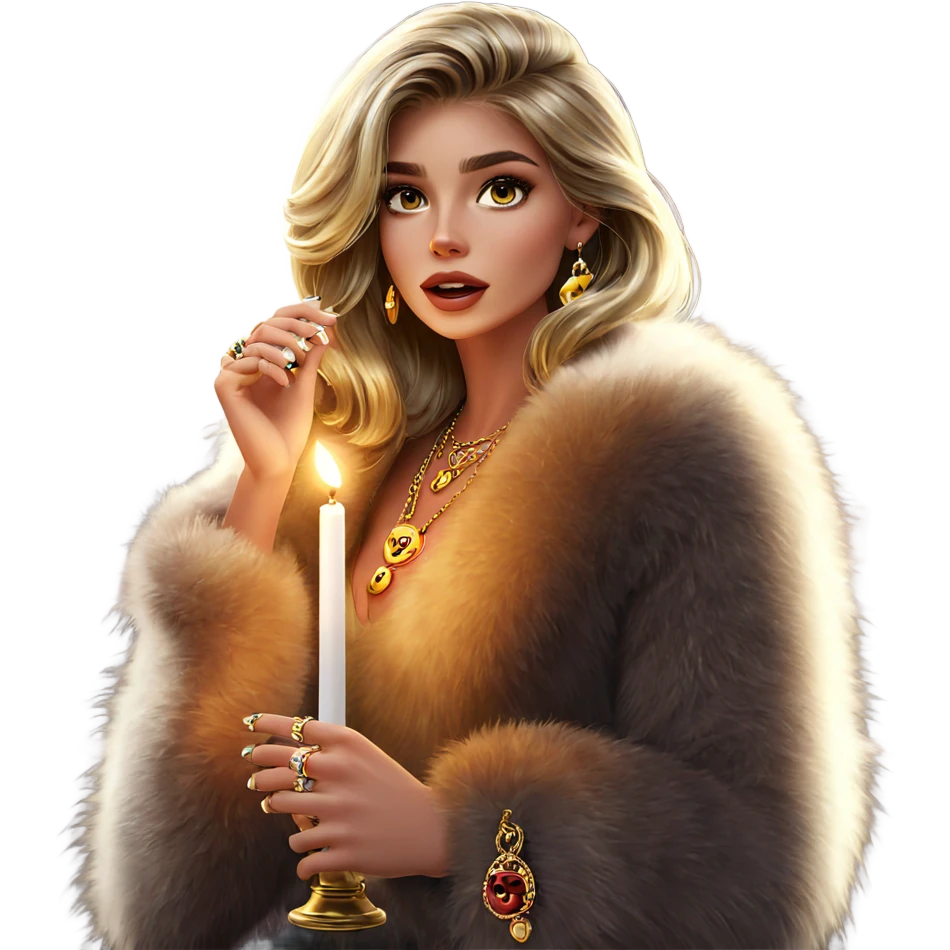 girl with jewelry by candlelight emoji