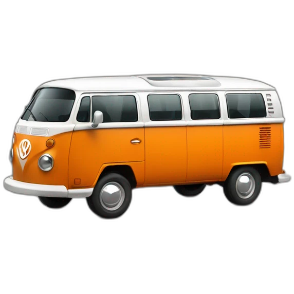 orange-t4-vw-bus-with-white-roof-extension emoji