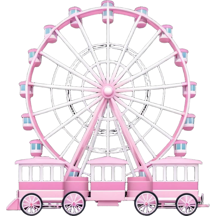 mix light pink dark pink and white theme park Ferris wheel emoji