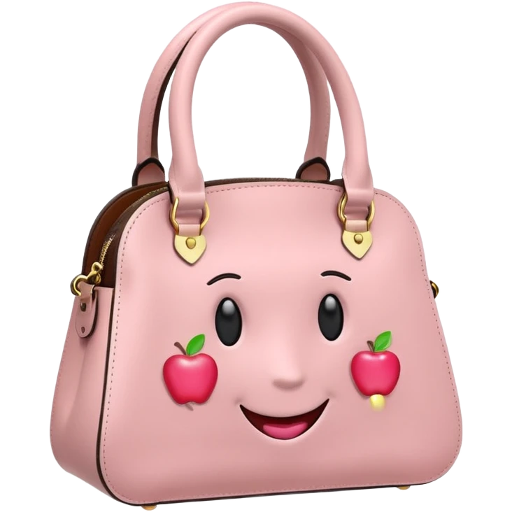 stylish women's handbag pastel pink apple style emoji emoji