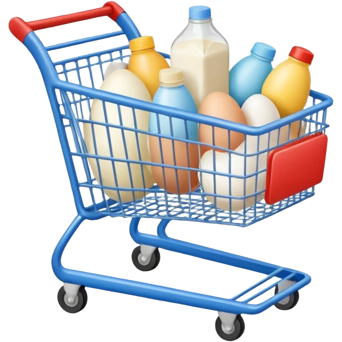 carrito de compras leche care  huevos emoji