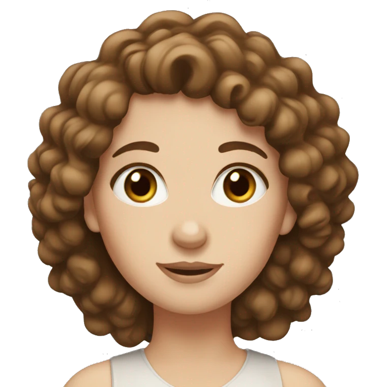 A white girl with brown curls emoji