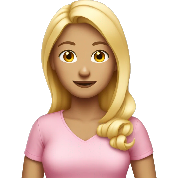 pink shirt blonde girl  emoji