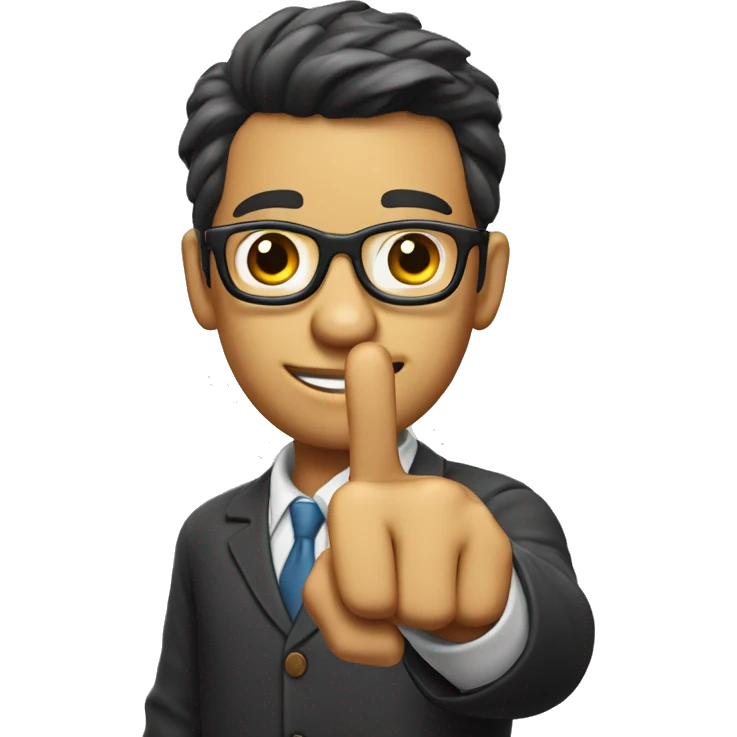 Nerd emoji with index finger up emoji