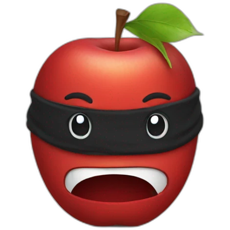 red apple with black hoodie emoji