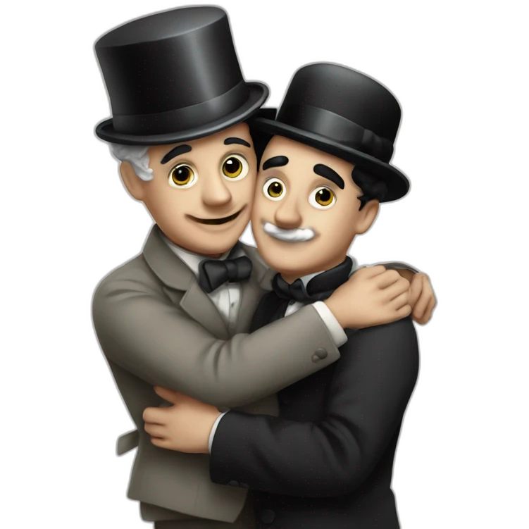 Charlie chaplin hugging Staline emoji