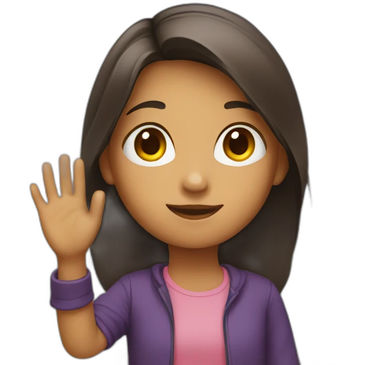 A girl with a raised hand  emoji