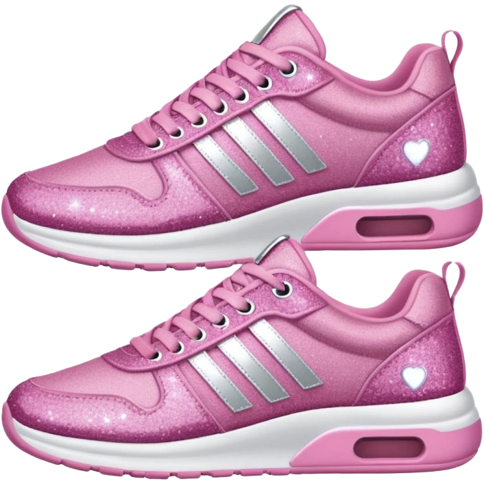 pink glitter fabric sneakers no brand emoji
