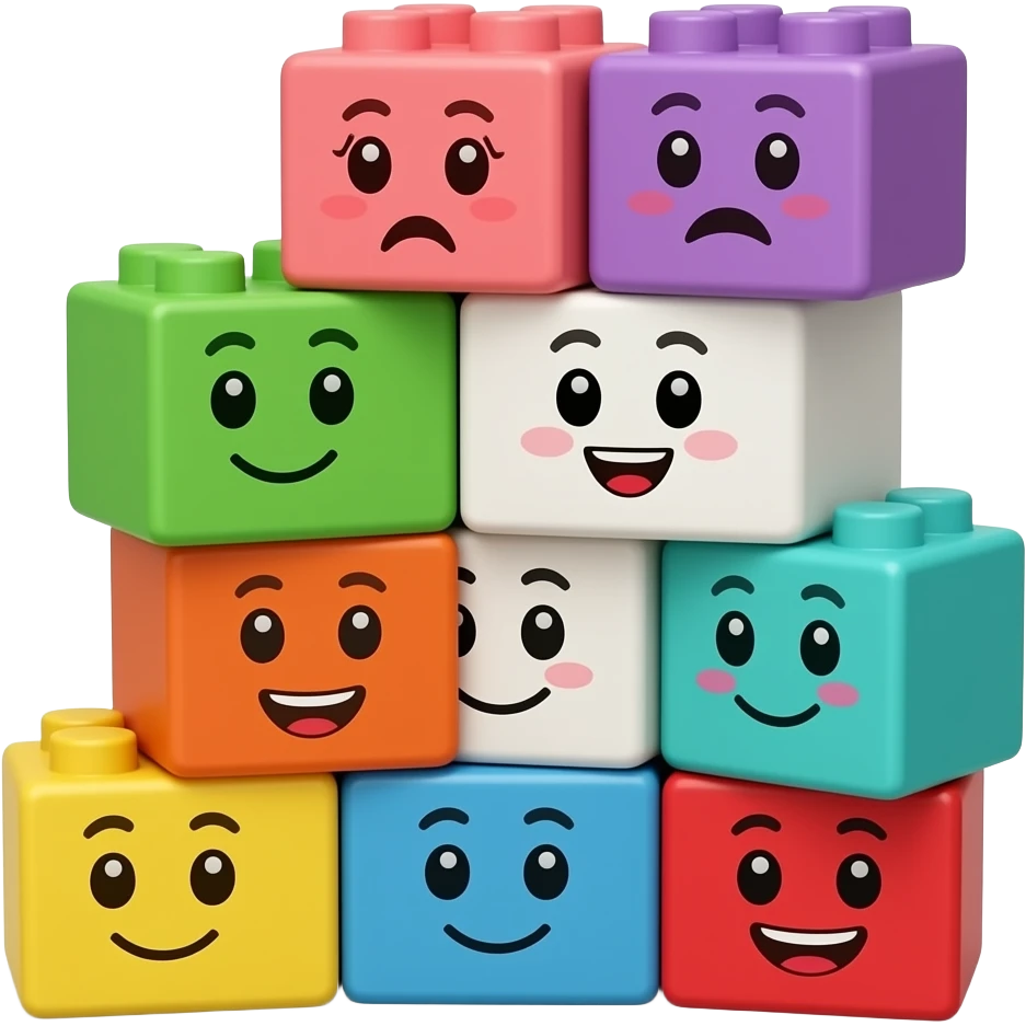 Blocks with faces emoji