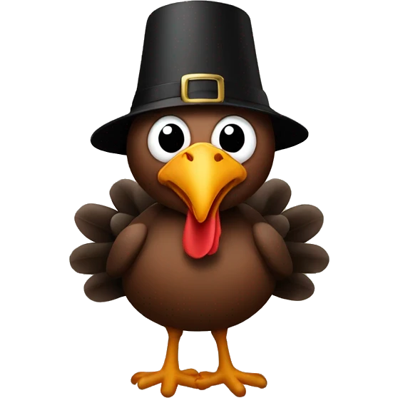 Turkey black wearing a turkey hat emoji