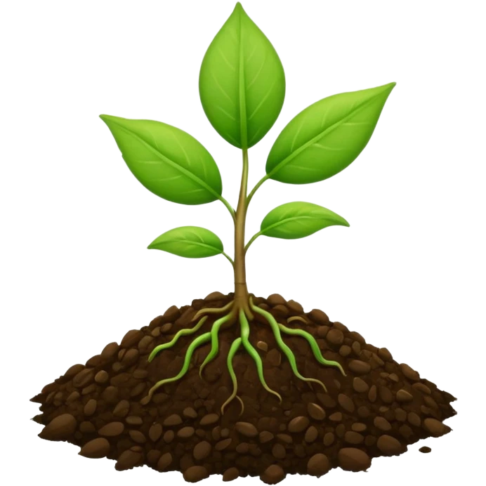 A tiny two leaf seedling coming out of a seed emoji