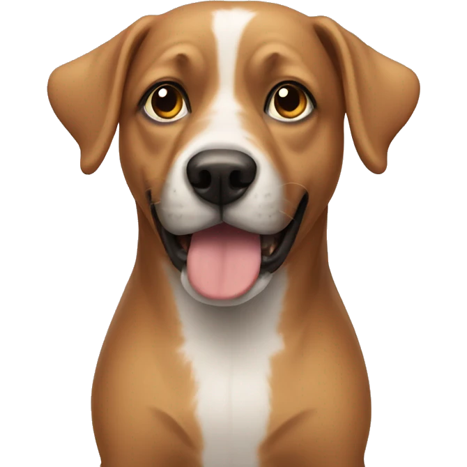 a dog with a sus face emoji