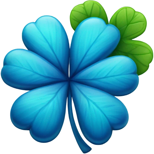 Four leaf blue clover emoji