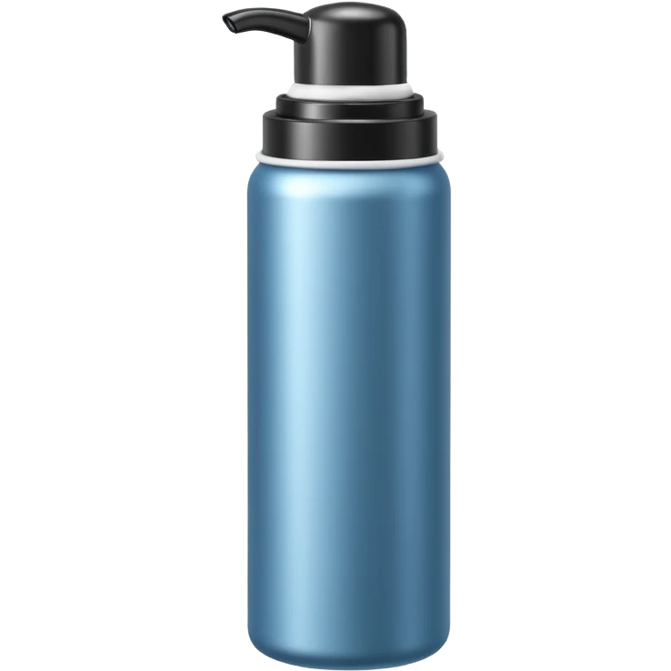 tall cylindrical canister with rounded plastic cap, pressurized shaving foam dispenser, smooth body, metallic or matte finish, clean silhouette, no branding, no foam, no extras, closed can, apple emoji style, soft lighting, subtle shadows, transparent background, emoji scale emoji