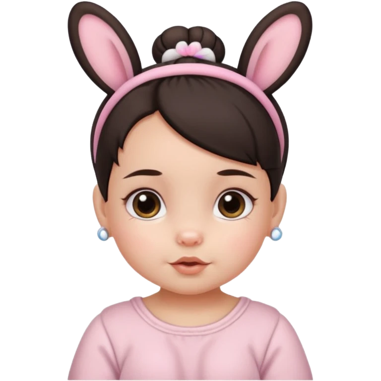 bunny ear accessory wearing baby dark haired bun emoji