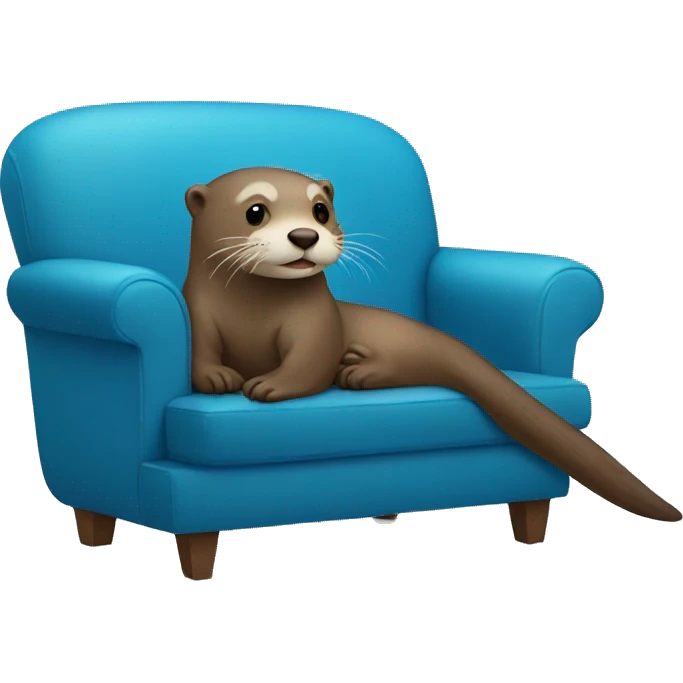 otter sitting on a blue sofa emoji